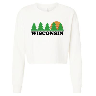 Wisconsin Retro Nature Cropped Pullover Crew