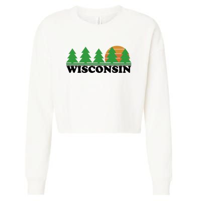 Wisconsin Retro Nature Cropped Pullover Crew