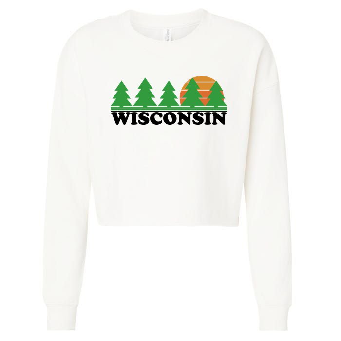 Wisconsin Retro Nature Cropped Pullover Crew