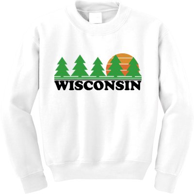 Wisconsin Retro Nature Kids Sweatshirt