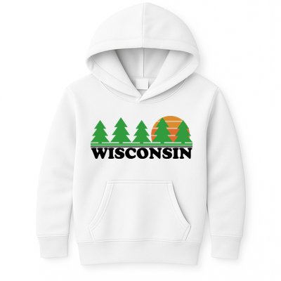 Wisconsin Retro Nature Kids Hoodie