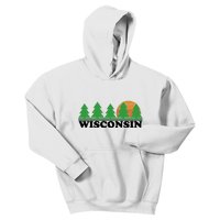 Wisconsin Retro Nature Kids Hoodie