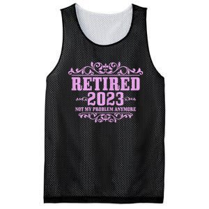 Wo Retired  Not My Problem Anymore Pink Funny Retirement Mesh Reversible Basketball Jersey Tank