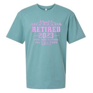 Wo Retired  Not My Problem Anymore Pink Funny Retirement Sueded Cloud Jersey T-Shirt