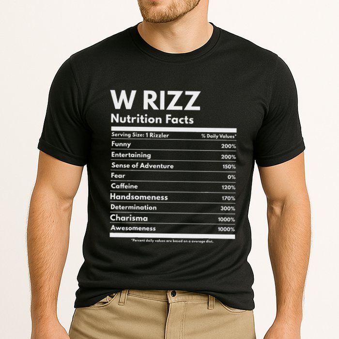 W Rizz Nutrition Facts Funny W Rizz Saying Rizz Performance Shirt