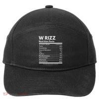W Rizz Nutrition Facts Funny W Rizz Saying Rizz 7-Panel Snapback Hat
