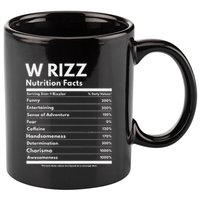 W Rizz Nutrition Facts Funny W Rizz Saying Rizz 11oz C Handle Ceramic Mug