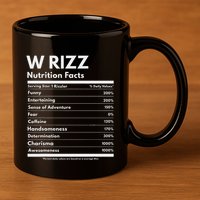 W Rizz Nutrition Facts Funny W Rizz Saying Rizz 11oz C Handle Ceramic Mug