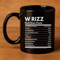 W Rizz Nutrition Facts Funny W Rizz Saying Rizz 11oz C Handle Ceramic Mug