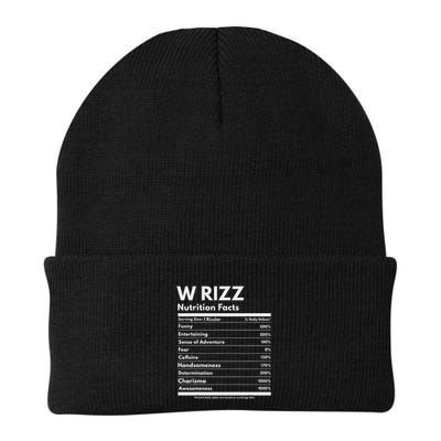 W Rizz Nutrition Facts Funny W Rizz Saying Rizz Beanie