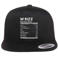 W Rizz Nutrition Facts Funny W Rizz Saying Rizz Flat Bill Trucker Hat