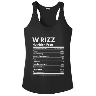 W Rizz Nutrition Facts Funny W Rizz Saying Rizz Ladies PosiCharge Competitor Racerback Tank