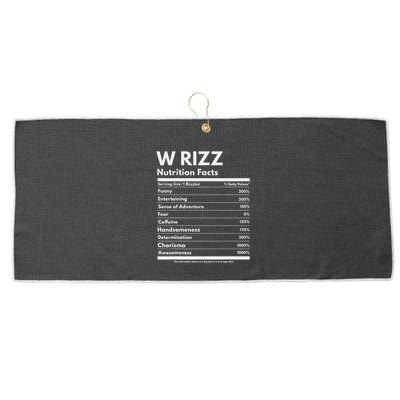 W Rizz Nutrition Facts Funny W Rizz Saying Rizz Large Microfiber Waffle Golf Towel