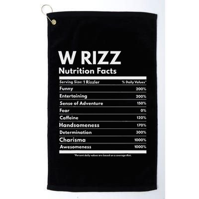 W Rizz Nutrition Facts Funny W Rizz Saying Rizz Golf Towel