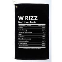 W Rizz Nutrition Facts Funny W Rizz Saying Rizz Golf Towel