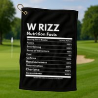 W Rizz Nutrition Facts Funny W Rizz Saying Rizz Golf Towel