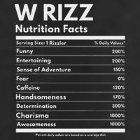W Rizz Nutrition Facts Funny W Rizz Saying Rizz Golf Towel