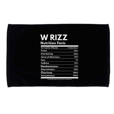 W Rizz Nutrition Facts Funny W Rizz Saying Rizz Microfiber Hand Towel