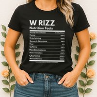 W Rizz Nutrition Facts Funny W Rizz Saying Rizz Womens T-Shirt