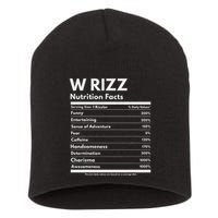 W Rizz Nutrition Facts Funny W Rizz Saying Rizz Short Acrylic Beanie