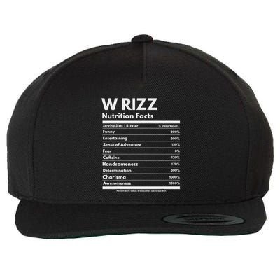 W Rizz Nutrition Facts Funny W Rizz Saying Rizz Wool Snapback Cap