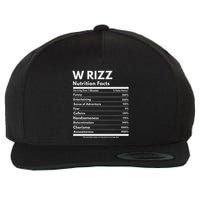 W Rizz Nutrition Facts Funny W Rizz Saying Rizz Wool Snapback Cap