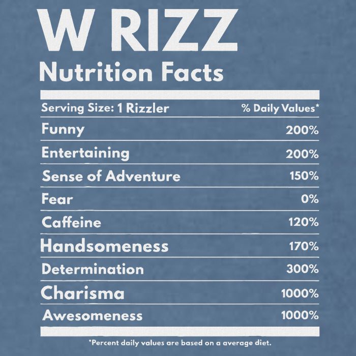 W Rizz Nutrition Facts Funny W Rizz Saying Rizz Garment-Dyed Sweatshirt