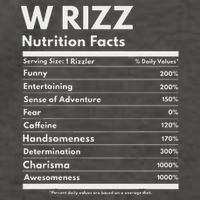 W Rizz Nutrition Facts Funny W Rizz Saying Rizz Vector Backpack