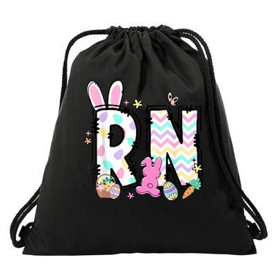 Women Registered Nurse Easter Spring Bunny RN Hospital Staff Drawstring Bag