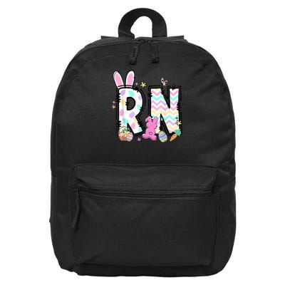 Women Registered Nurse Easter Spring Bunny RN Hospital Staff 16 in Basic Backpack