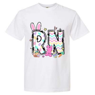 Women Registered Nurse Easter Spring Bunny RN Hospital Staff Garment-Dyed Heavyweight T-Shirt