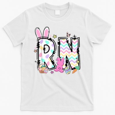 Women Registered Nurse Easter Spring Bunny RN Hospital Staff T-Shirt