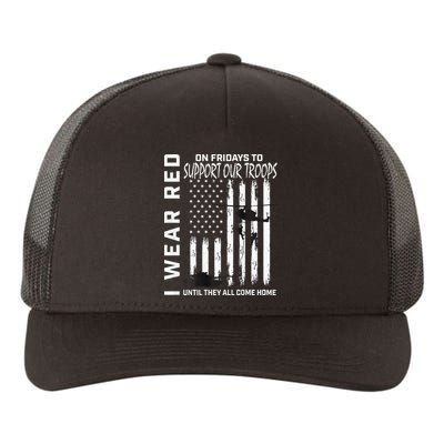 Wear Red On Fridays Military Veteran Support Our Troops Flag Yupoong Adult 5-Panel Trucker Hat