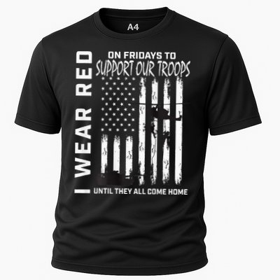 Wear Red On Fridays Military Veteran Support Our Troops Flag Performance Shirt