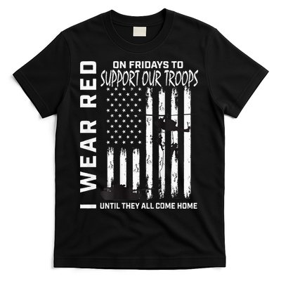 Wear Red On Fridays Military Veteran Support Our Troops Flag T-Shirt