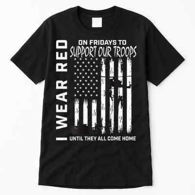 Wear Red On Fridays Military Veteran Support Our Troops Flag Tall T-Shirt