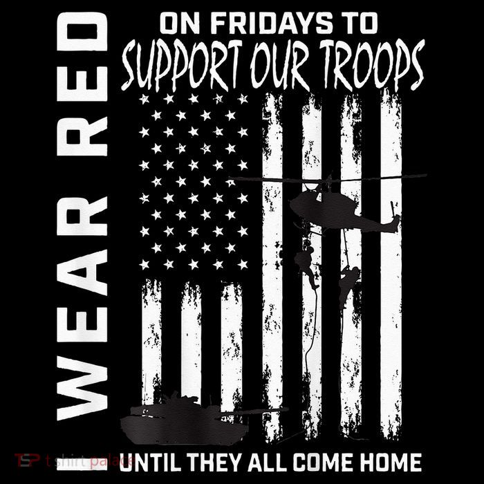 Wear Red On Fridays Military Veteran Support Our Troops Flag Tall T-Shirt