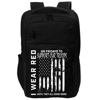 Wear Red On Fridays Military Veteran Support Our Troops Flag Impact Tech Backpack
