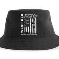 Wear Red On Fridays Military Veteran Support Our Troops Flag Sustainable Bucket Hat