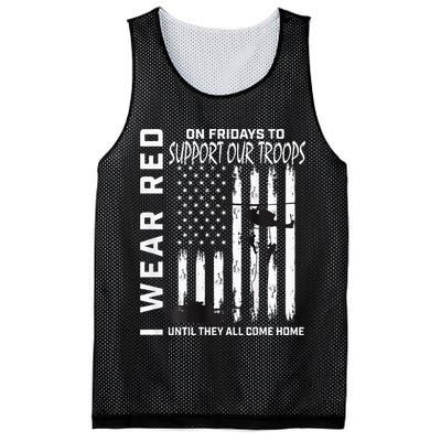 Wear Red On Fridays Military Veteran Support Our Troops Flag Mesh Reversible Basketball Jersey Tank