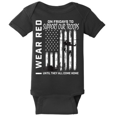 Wear Red On Fridays Military Veteran Support Our Troops Flag Baby Bodysuit