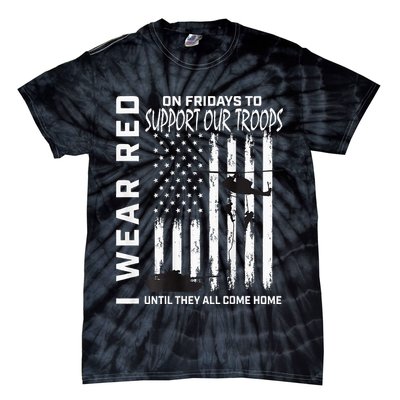 Wear Red On Fridays Military Veteran Support Our Troops Flag Tie-Dye T-Shirt