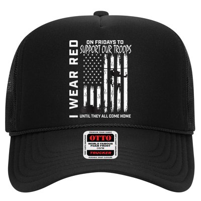 Wear Red On Fridays Military Veteran Support Our Troops Flag Trucker Hat