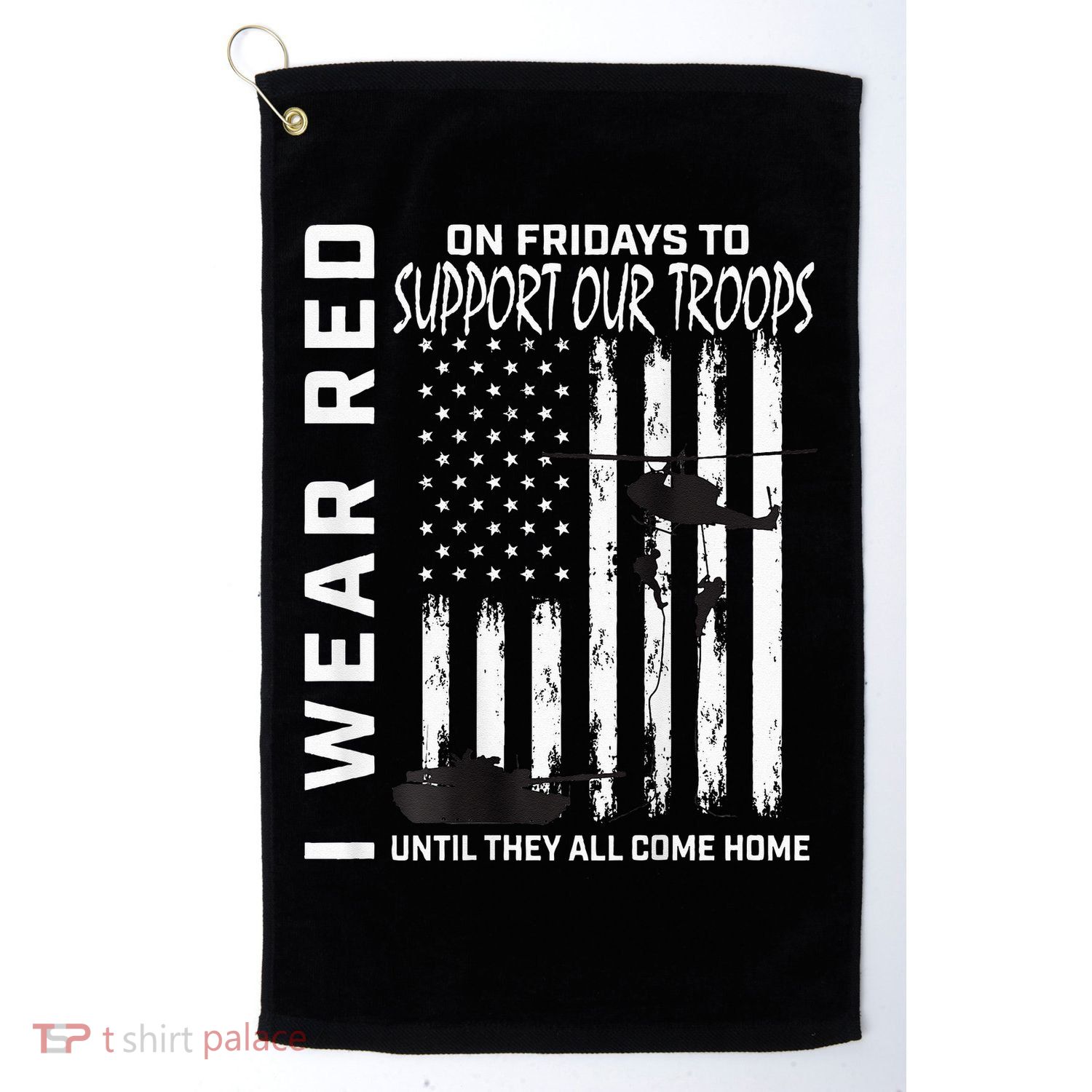Wear Red On Fridays Military Veteran Support Our Troops Flag Golf Towel