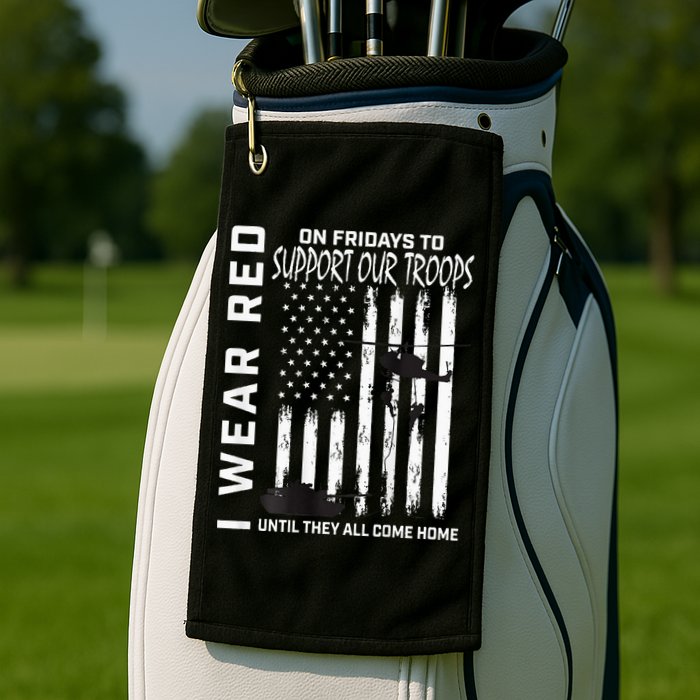 Wear Red On Fridays Military Veteran Support Our Troops Flag Golf Towel