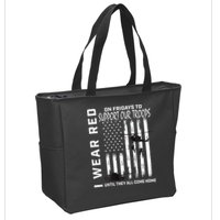 Wear Red On Fridays Military Veteran Support Our Troops Flag Zip Tote Bag