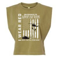 Wear Red On Fridays Military Veteran Support Our Troops Flag Garment-Dyed Women's Muscle Tee