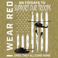 Wear Red On Fridays Military Veteran Support Our Troops Flag Garment-Dyed Women's Muscle Tee