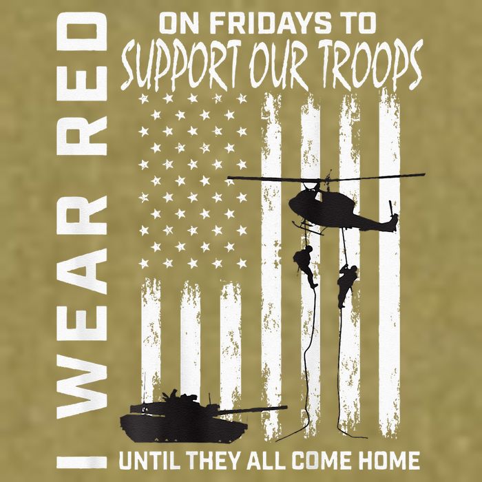 Wear Red On Fridays Military Veteran Support Our Troops Flag Garment-Dyed Women's Muscle Tee