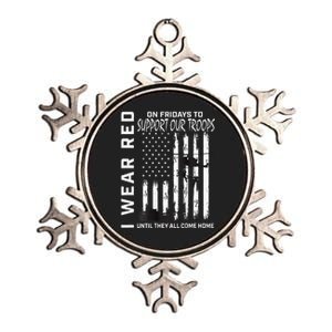 Wear Red On Fridays Military Veteran Support Our Troops Flag Metallic Star Ornament